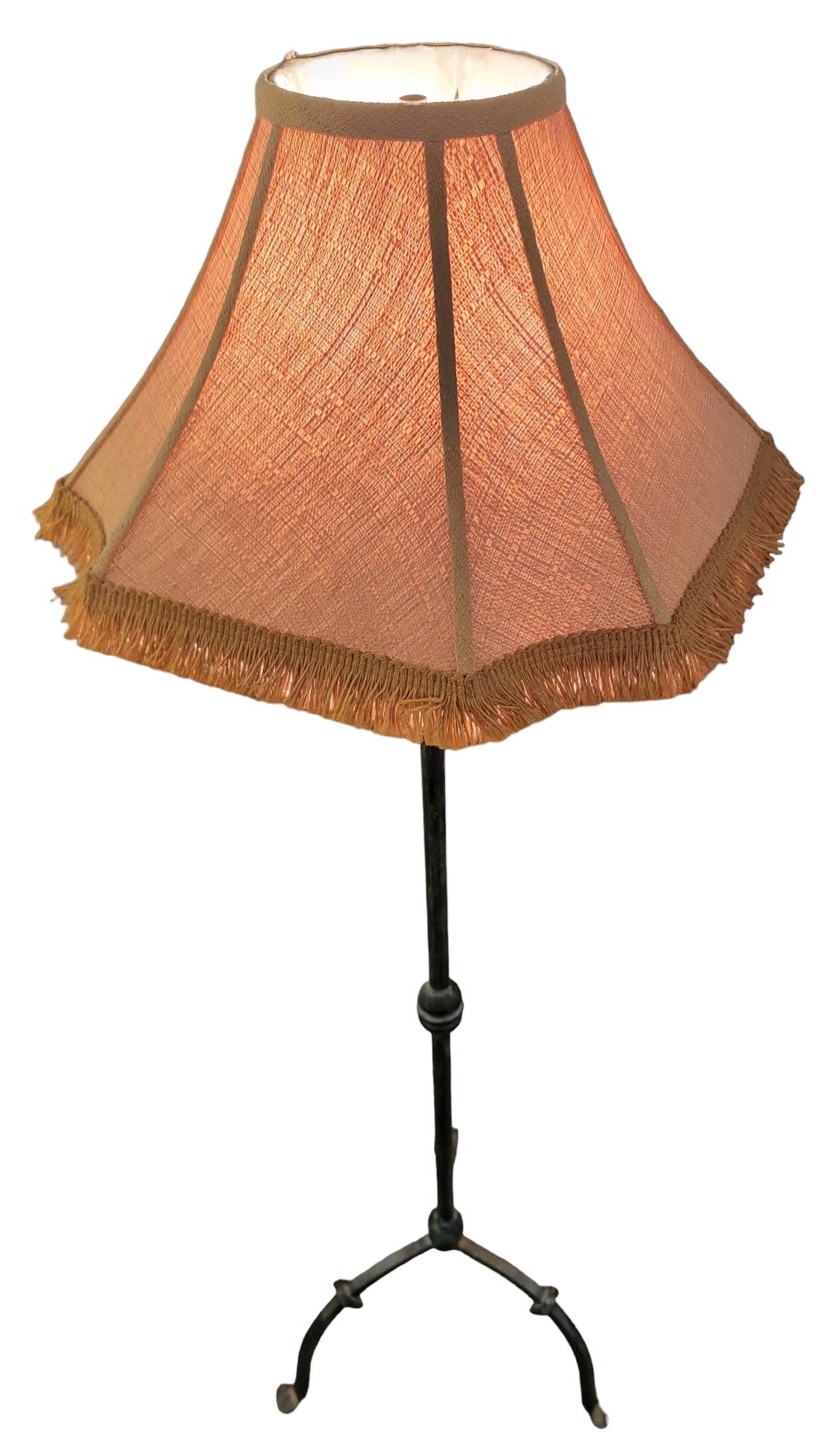 Mid-Century Modern 1970s Paul Ferrante Wrought Iron Floor Lamp For Sale