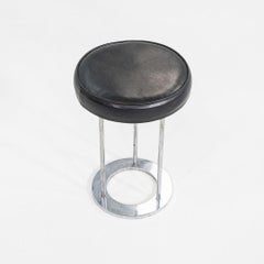 1970s Paul Mayen for Habitat Stool in Chrome and Black Vinyl