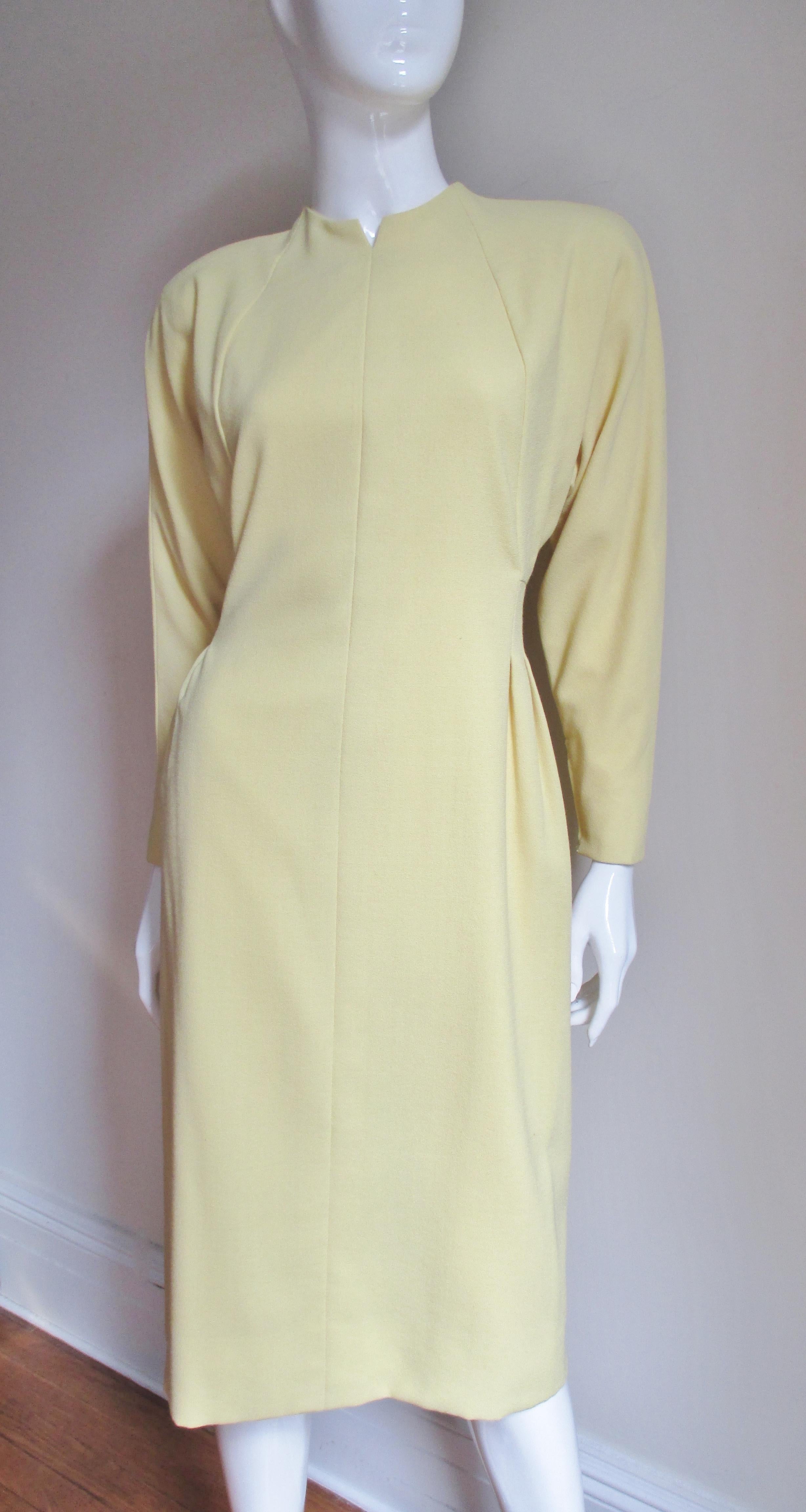 Women's 1970s Pauline Trigere Dress with Seaming