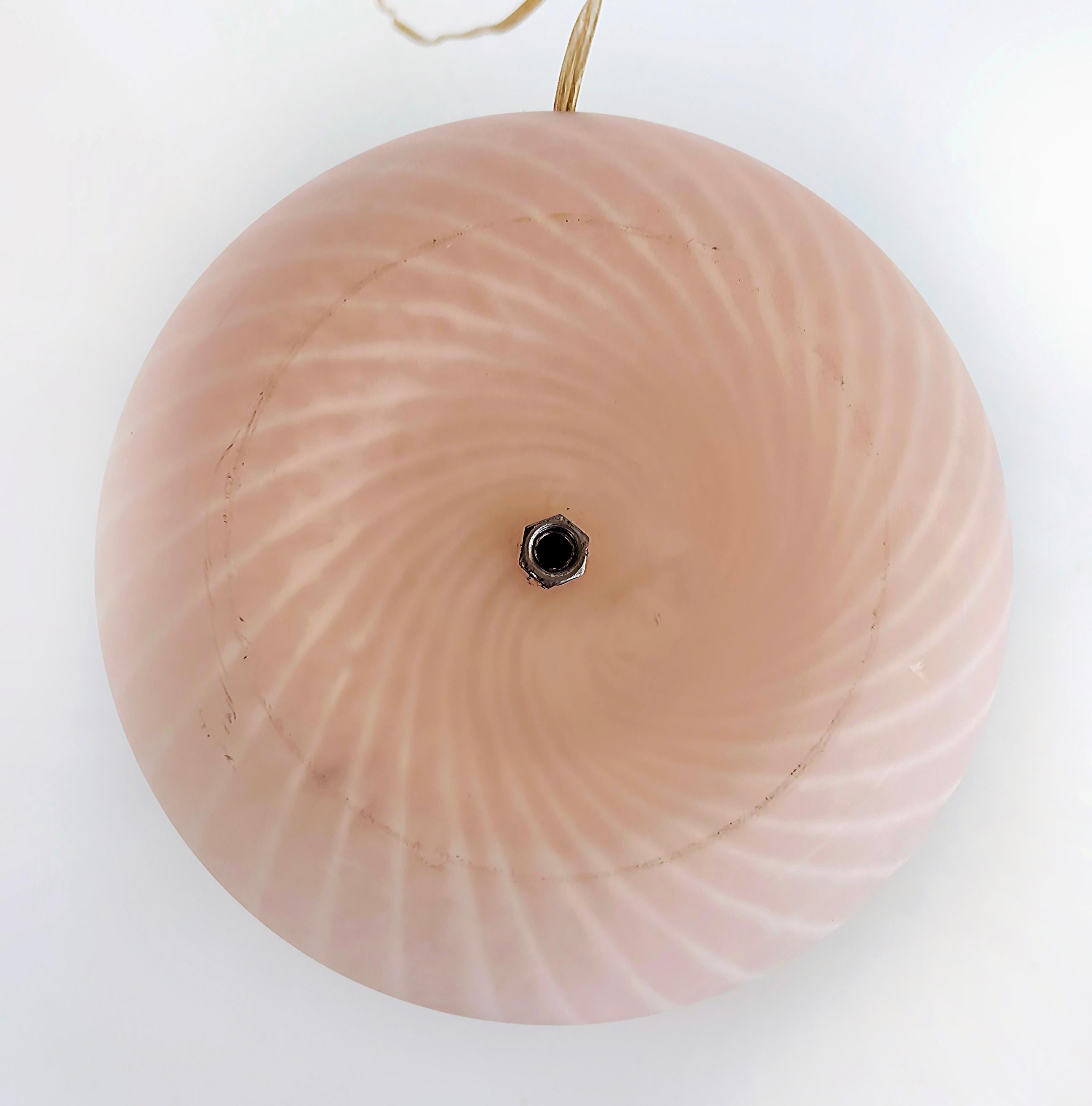 1970s Peach Swirl Murano Glass Mushroom Table Lamps, Vetri Attributed, Pair 3