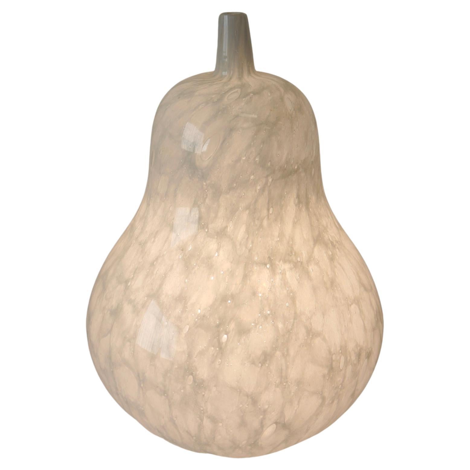 1970s Pear Shaped Art Glass Table Lamp Made In Italy For Sale