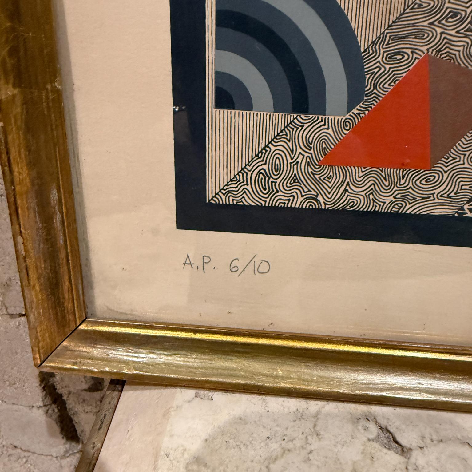 Abstrakte Op-Art-Lithographie von Pedro Friedeberg Kabalah, 1970er Jahre im Angebot 5
