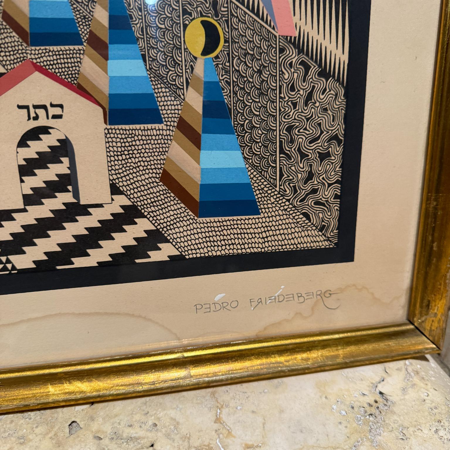 Abstrakte Op-Art-Lithographie von Pedro Friedeberg Kabalah, 1970er Jahre im Angebot 6