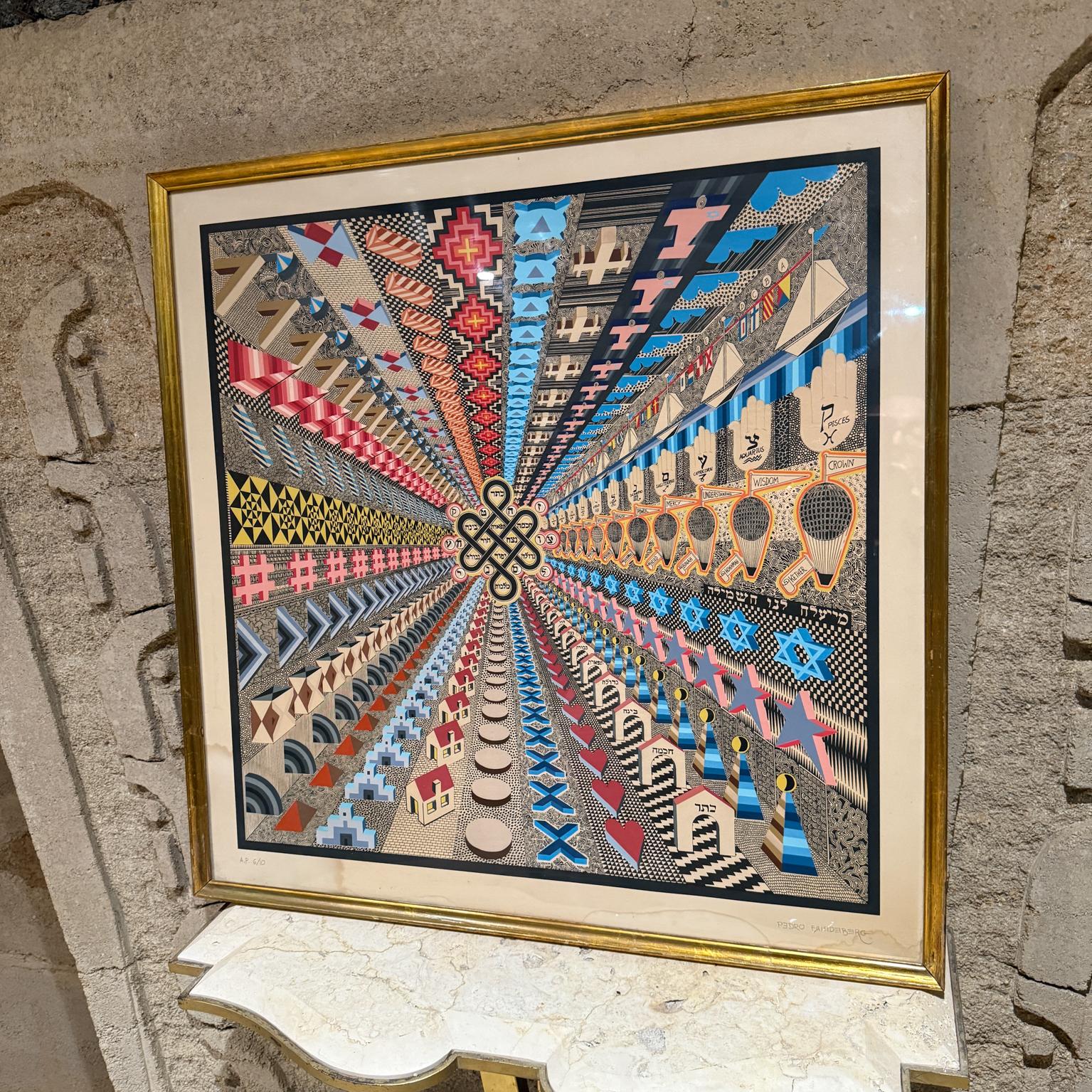 Abstrakte Op-Art-Lithographie von Pedro Friedeberg Kabalah, 1970er Jahre (Moderne) im Angebot