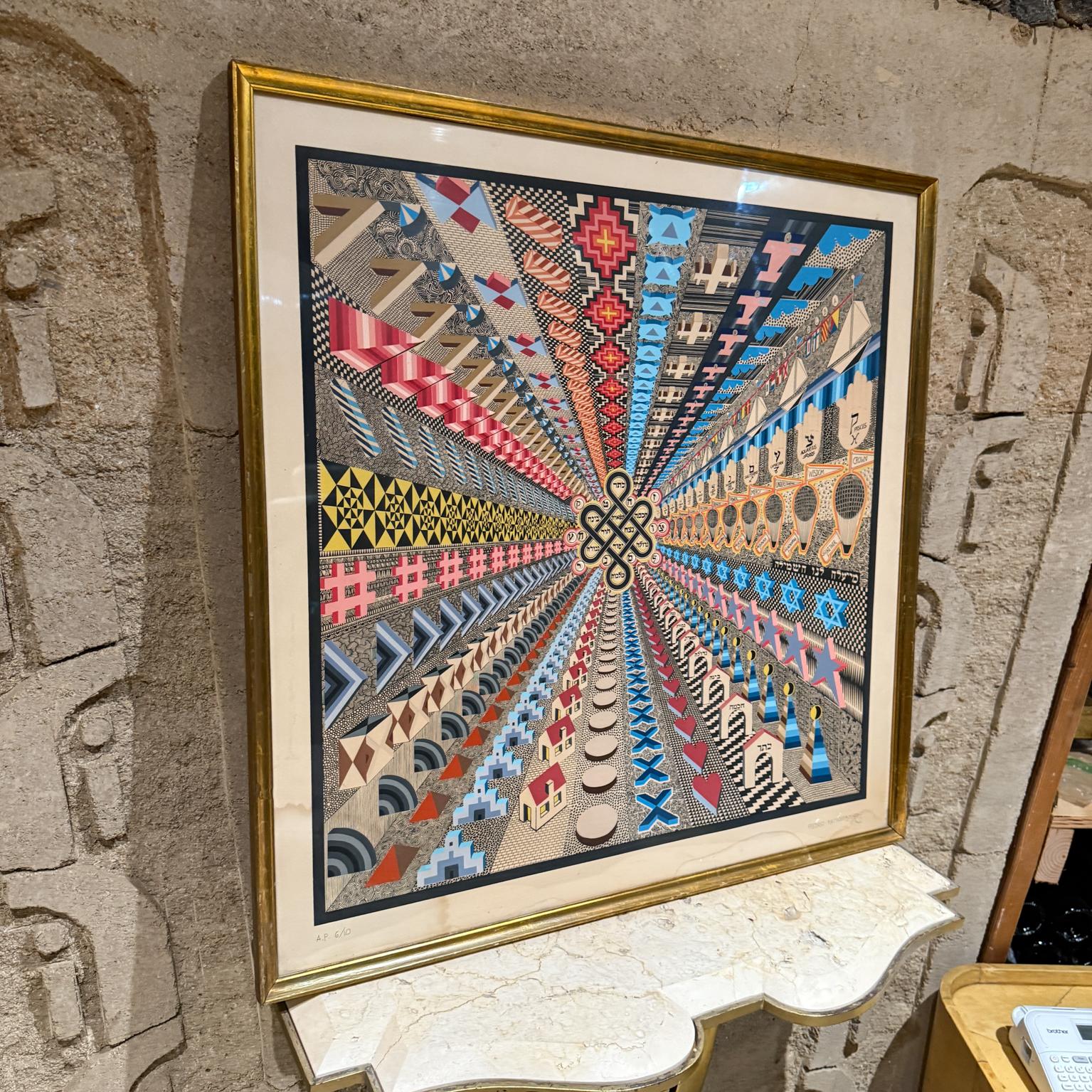 Abstrakte Op-Art-Lithographie von Pedro Friedeberg Kabalah, 1970er Jahre (Mexikanisch) im Angebot