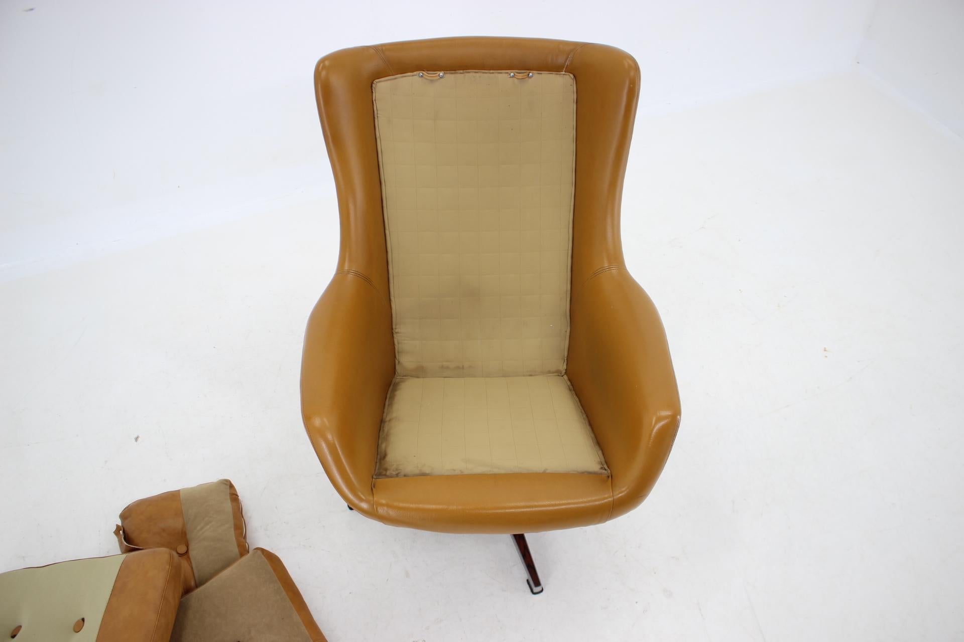 1970 Fauteuil réglable en cuir PEEM ,Finlande  en vente 6