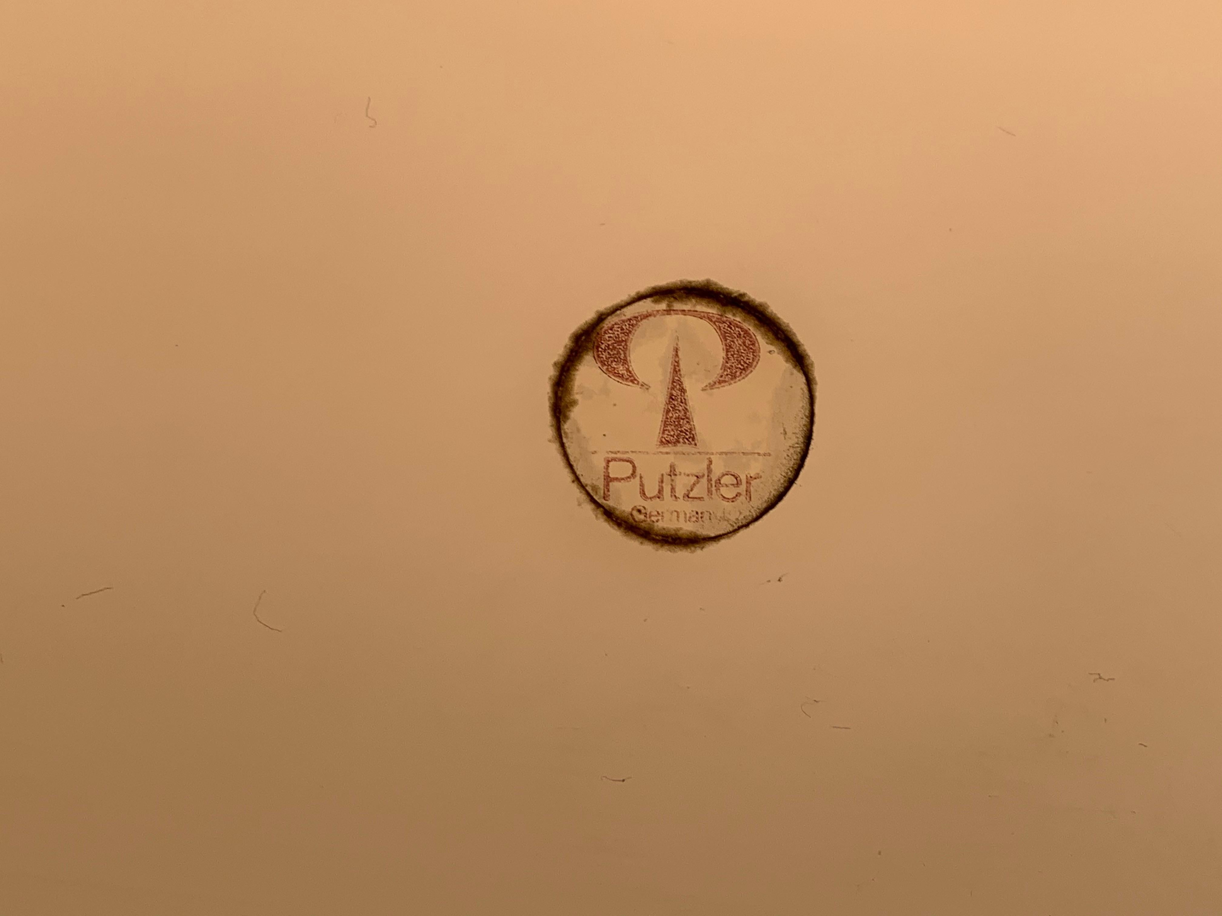 Lámpara de techo colgante alemana de los años 70 Peill & Putzler de opalina y cromo en venta 9