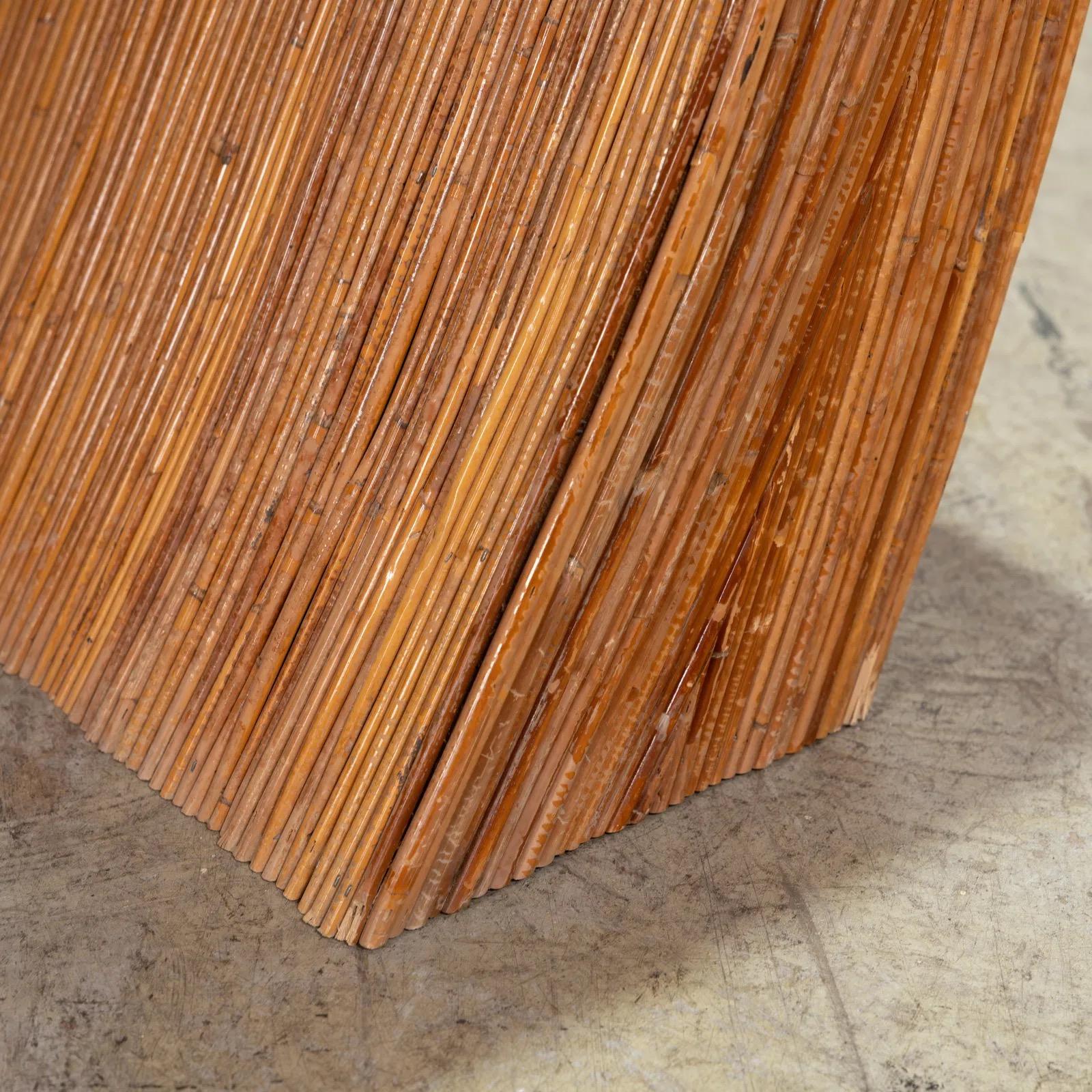 1970er Pencil Reed Waterfall Konsolentisch (Rattan) im Angebot