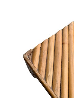 1970s Pencil Reed Crespi Style Rattan Bamboo Modern Coffee Table