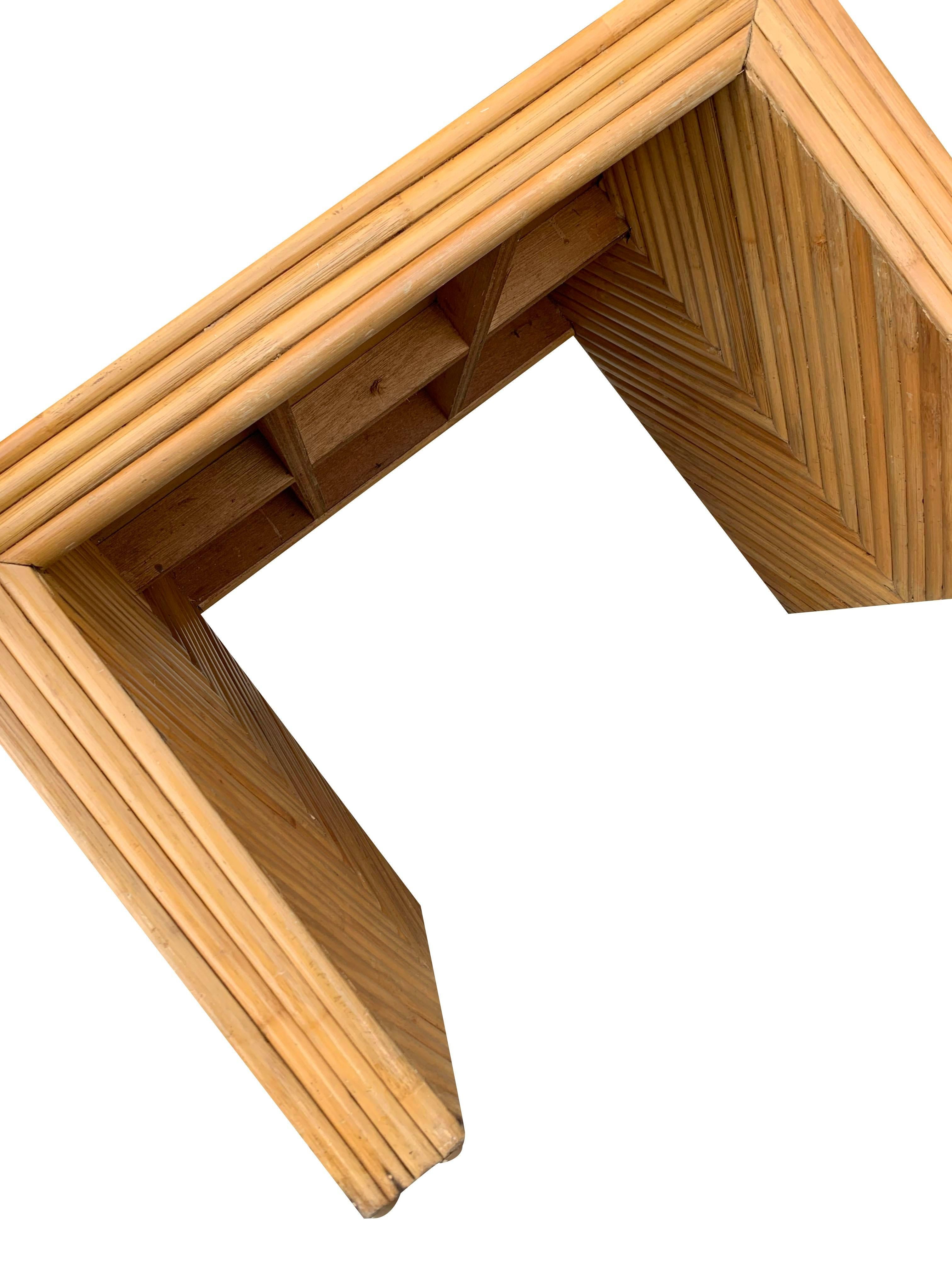 1970s Pencil Reed Crespi Style Rattan Bamboo Modern Coffee Table 2