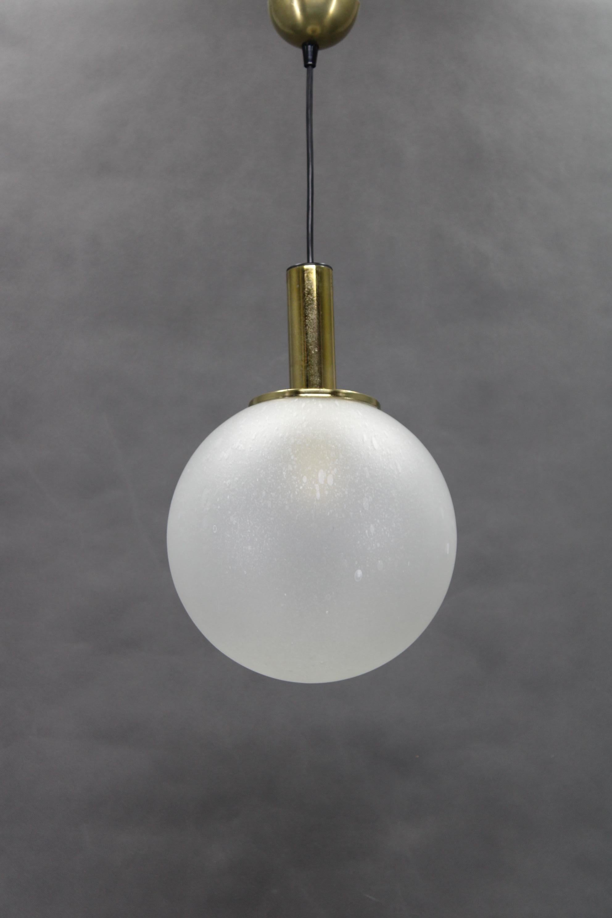 Mid-Century Modern 1970s Pendant Glass Light by Targetti , Italy For Sale
