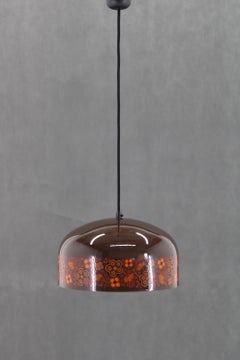 1970s Pendant Lamp with Floral Motiv, Czechoslovakia