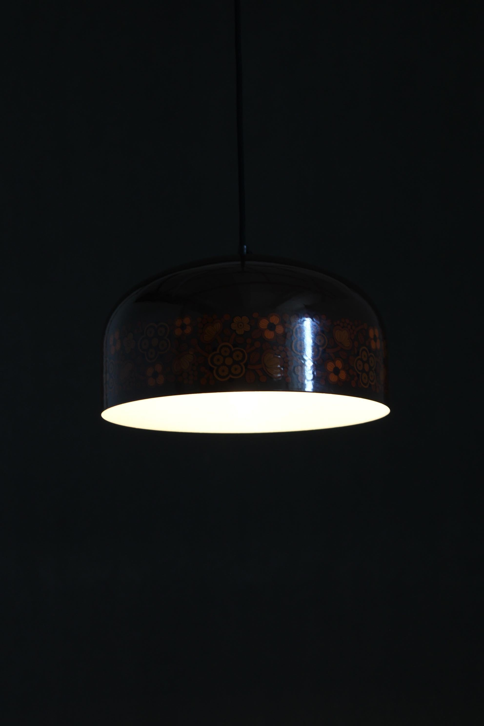 Lampada a sospensione anni '70 con motivo floreale, Cecoslovacchia in vendita 1