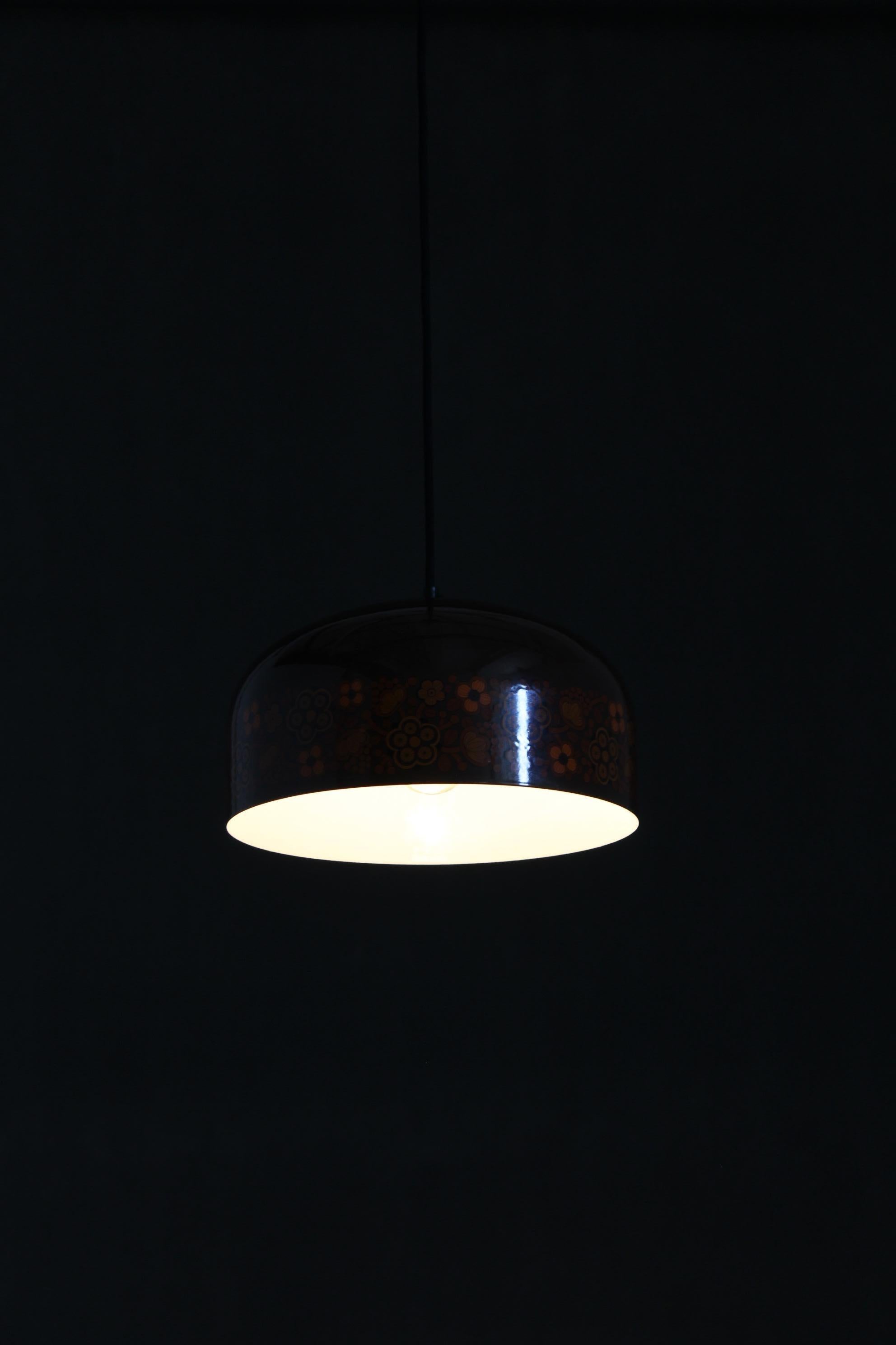 Lampada a sospensione anni '70 con motivo floreale, Cecoslovacchia in vendita 2