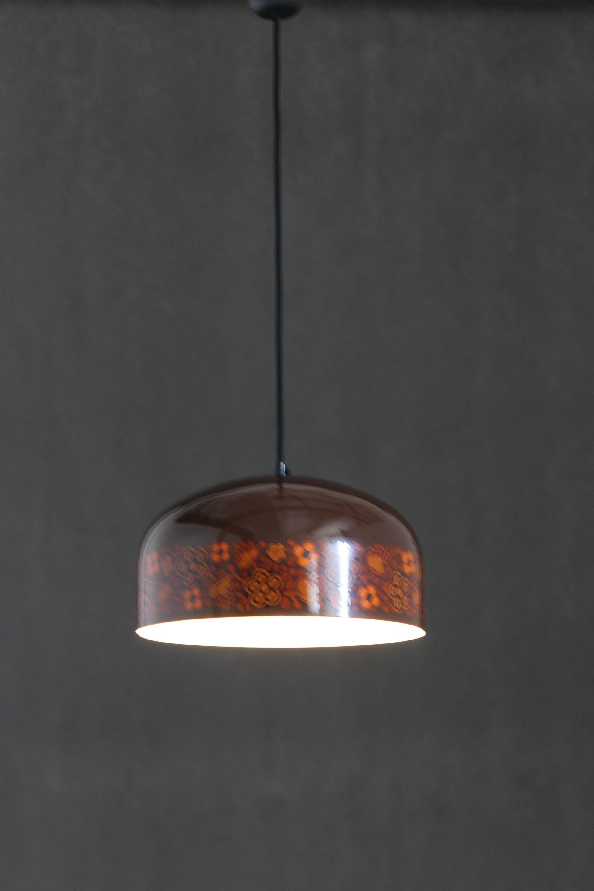 Lampada a sospensione anni '70 con motivo floreale, Cecoslovacchia in vendita 3