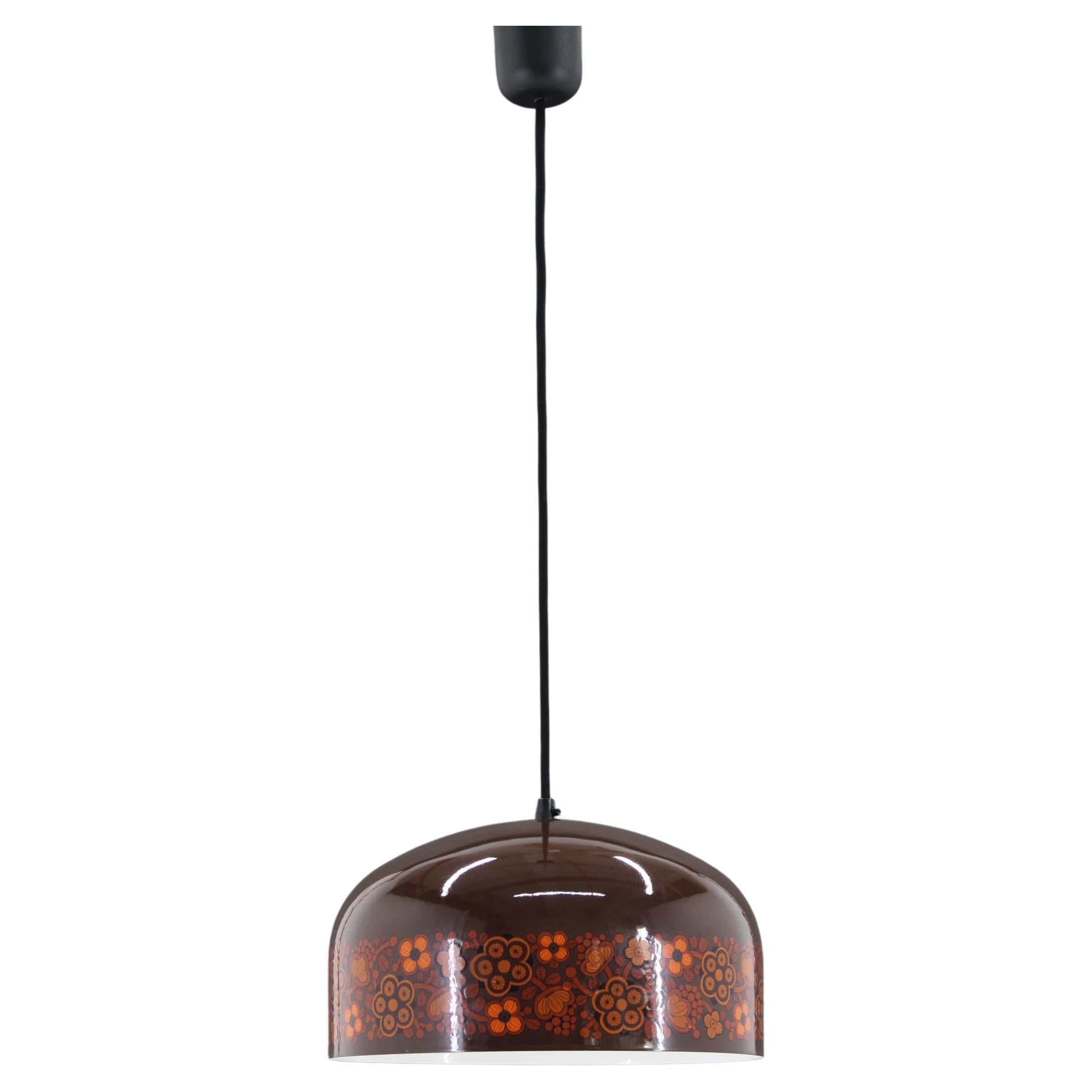 1970s Pendant Lamp with Floral Motiv, Czechoslovakia