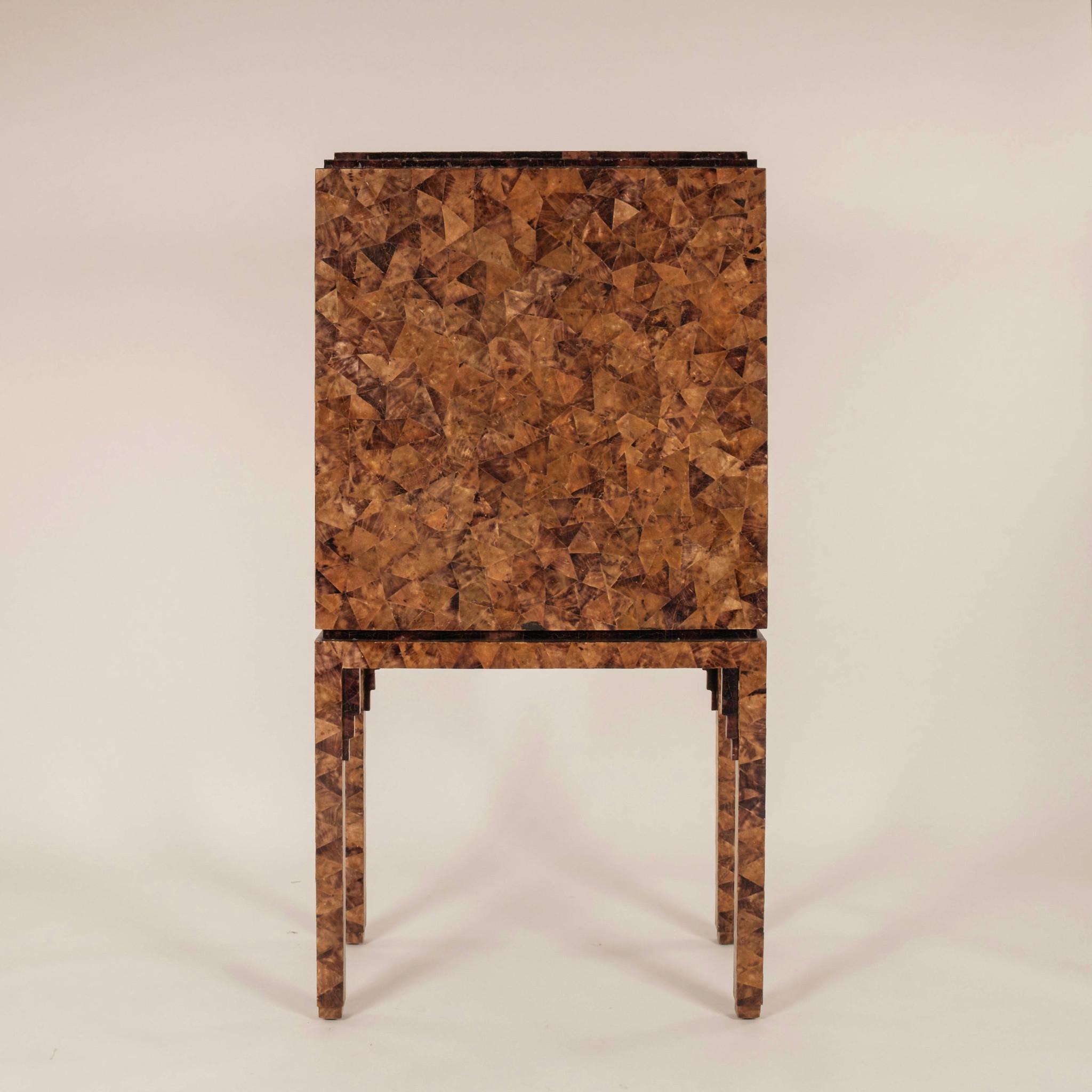 Post-Modern 1970s Penshell Dry Bar Cabinet For Sale