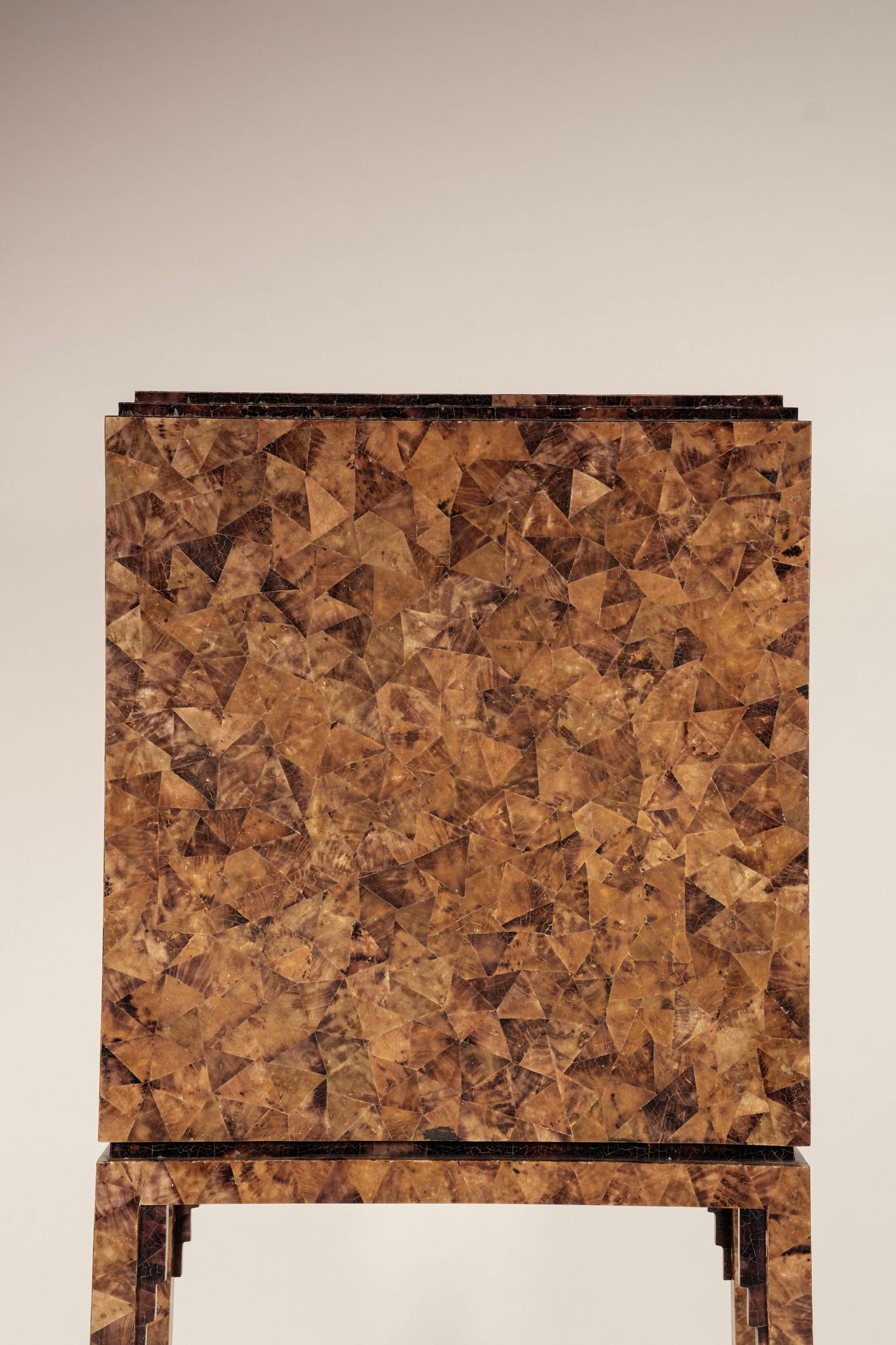 20th Century 1970s Penshell Dry Bar Cabinet For Sale