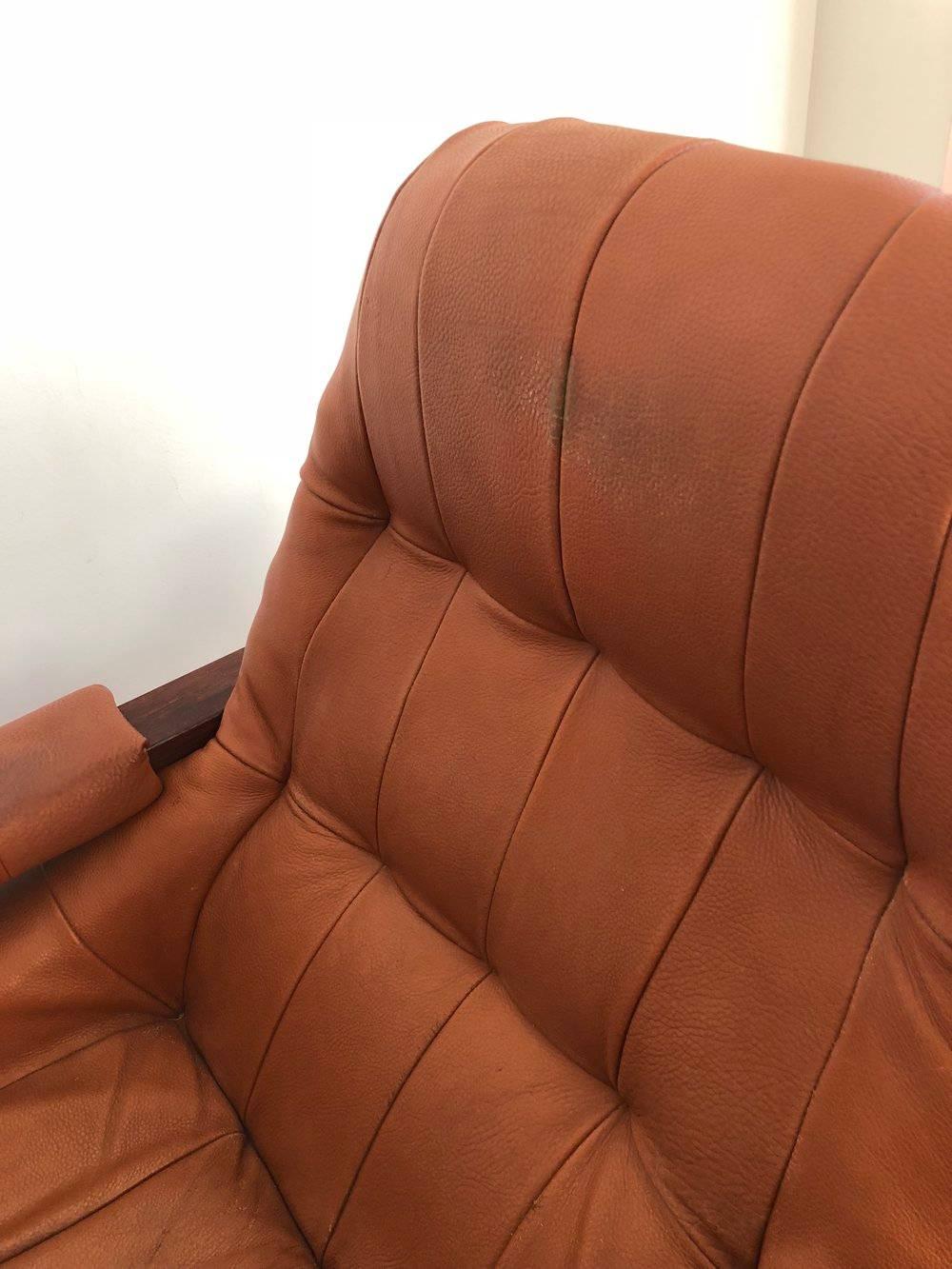 1970s Percival Lafer Brazilian Rosewood and Leather Armchair In Excellent Condition In Brooklyn, NY