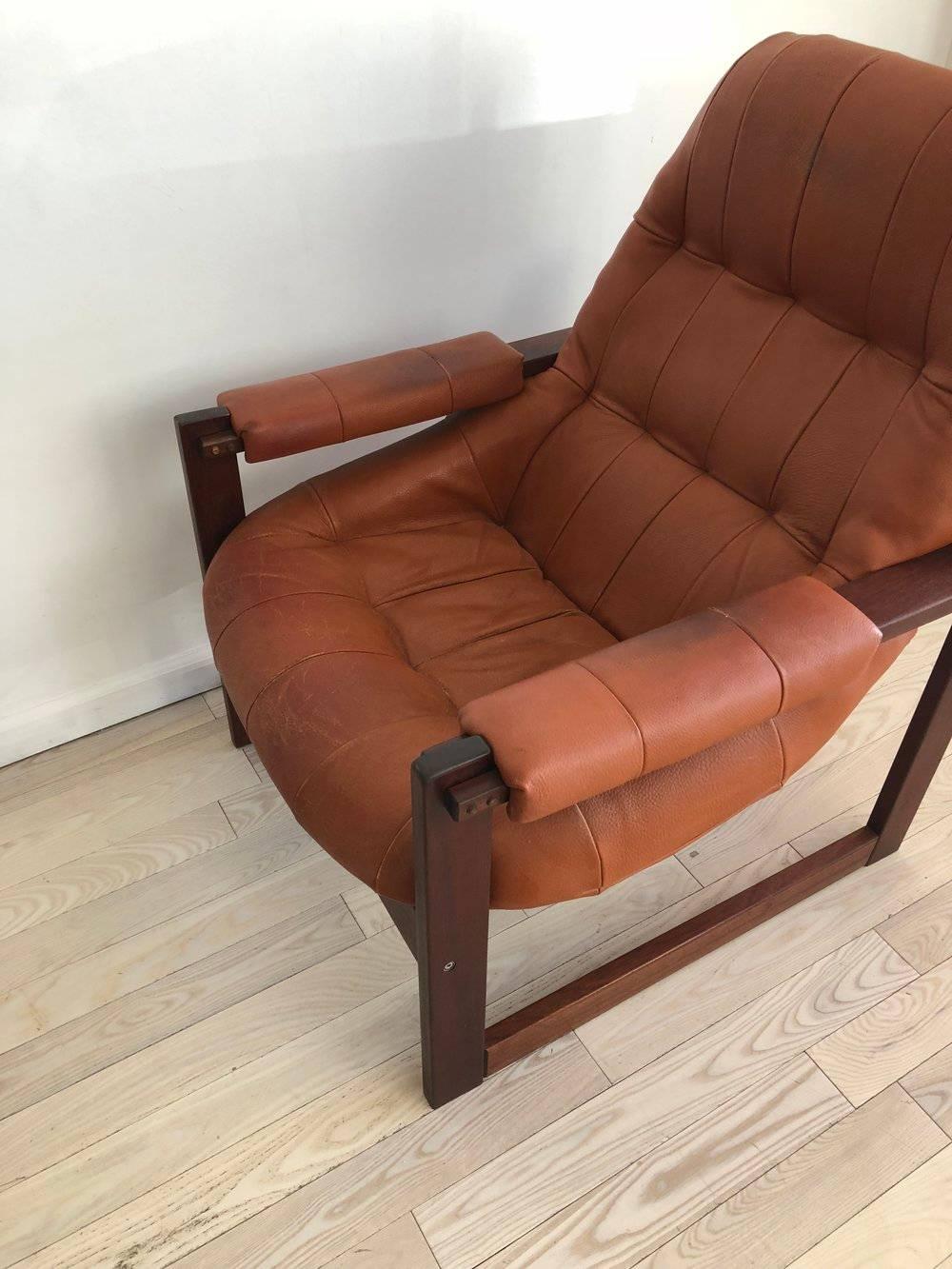 1970s Percival Lafer Brazilian Rosewood and Leather Armchair 3