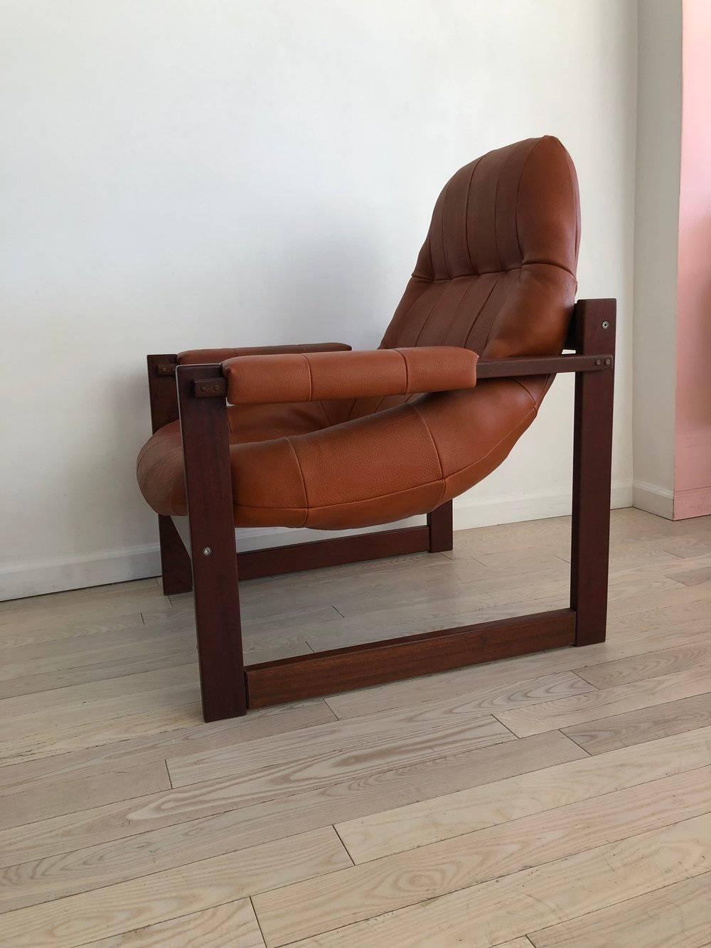 1970s Percival Lafer Brazilian Rosewood and Leather Armchair 4