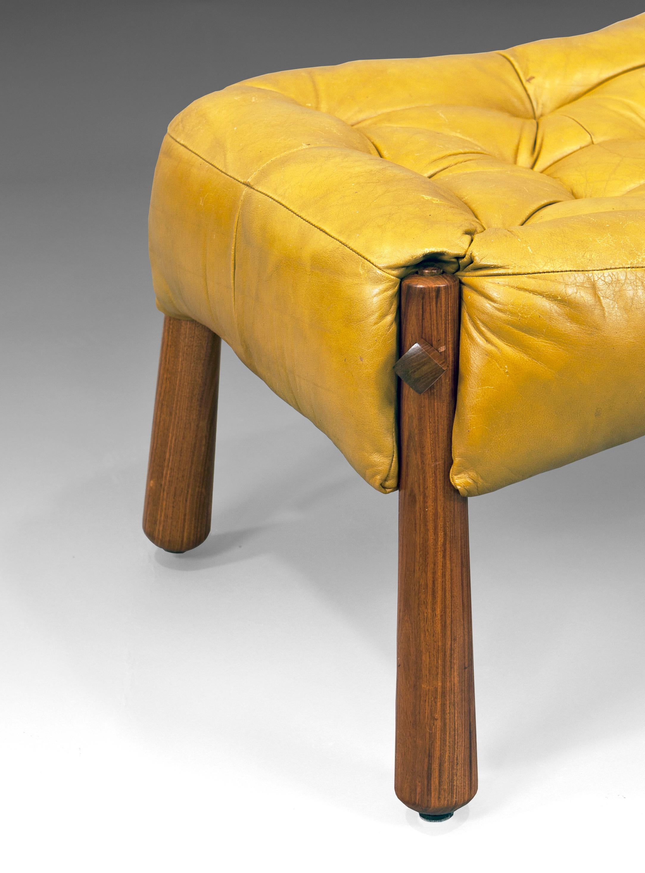 1970s Percival Lafer ‘MP_81’ Ottoman in Rosewood and Leather In Good Condition In Madrid, ES