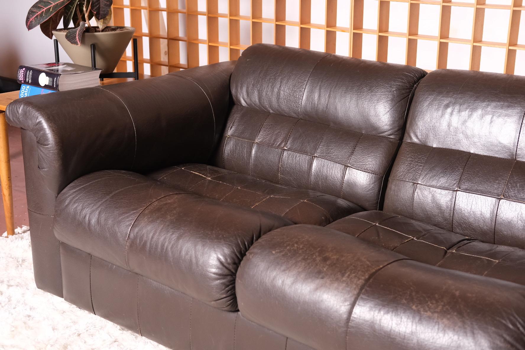 patchwork leather chesterfield sofa