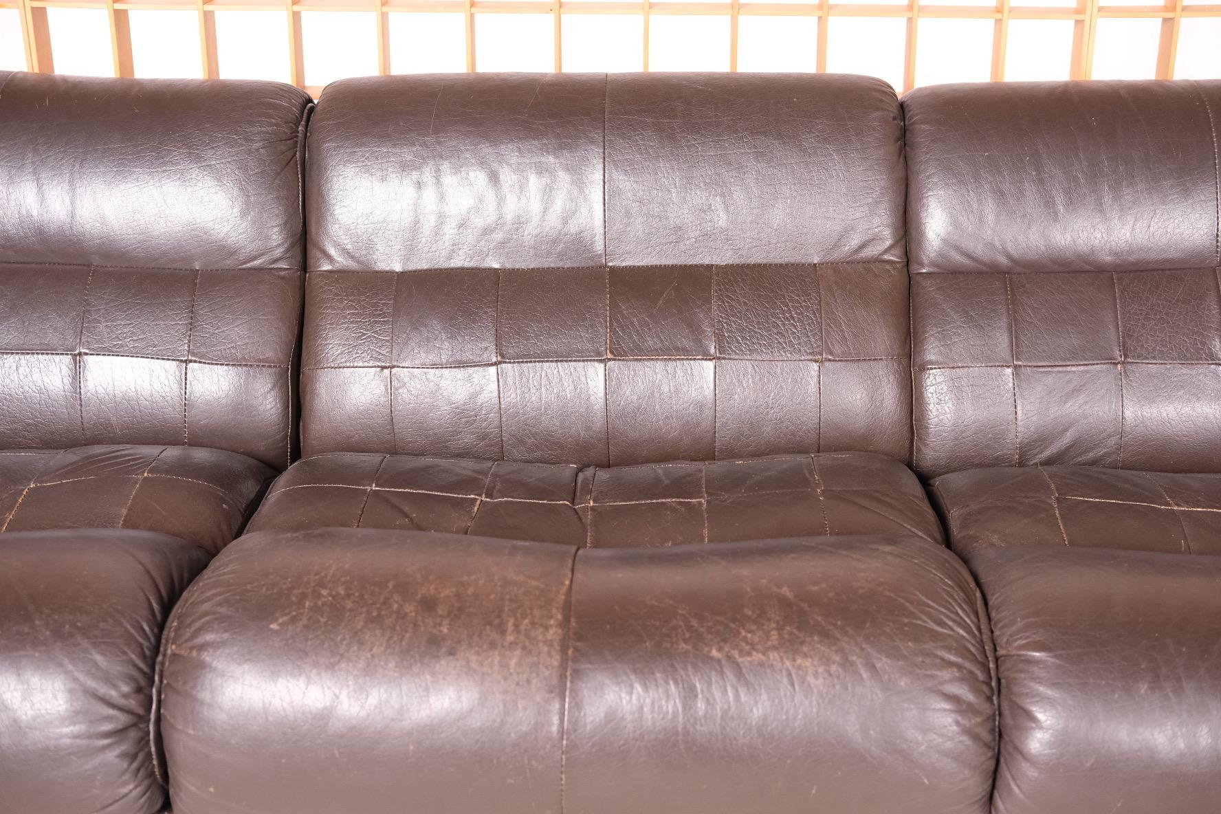 Brazilian Percival Lafer Patchwork Leather Sofa For Sale