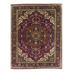 1970s Persian Tabriz Masterpiece Area Rug, Hand-Knotted Floral Rug, 2'4" x 2'11"