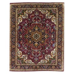 1970s Persian Tabriz Masterpiece Area Rug, Hand-Knotted Floral Rug, 2'4" x 2'11"
