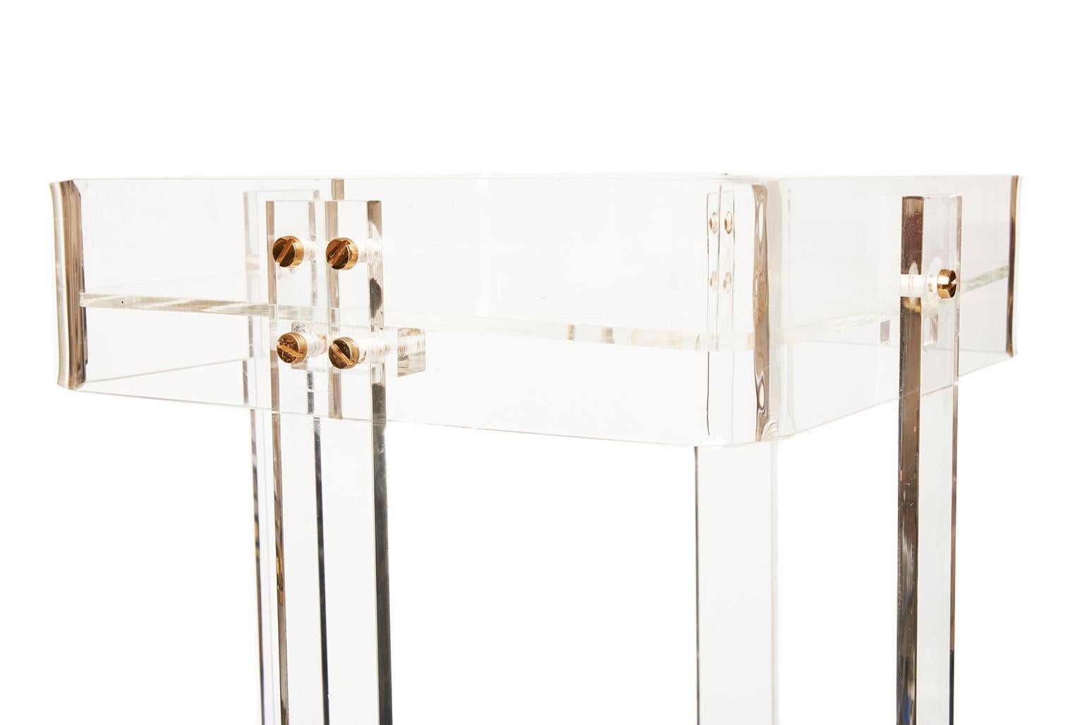 Mid-Century Modern 1970s Perspex Two-Tiered Side Table