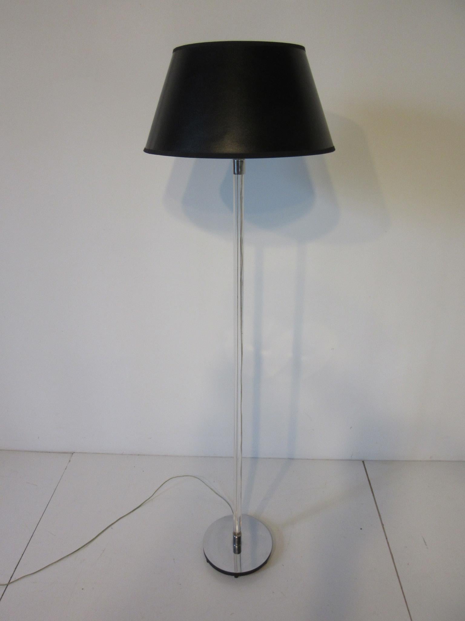 20th Century 1970s Peter Hamburger Lucite/ Chrome Floor Lamp from Knoll