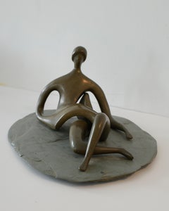 1970s Peter Hord 'Reclining Figure #5' numbered edition "2 / 20" Bronze on Slate