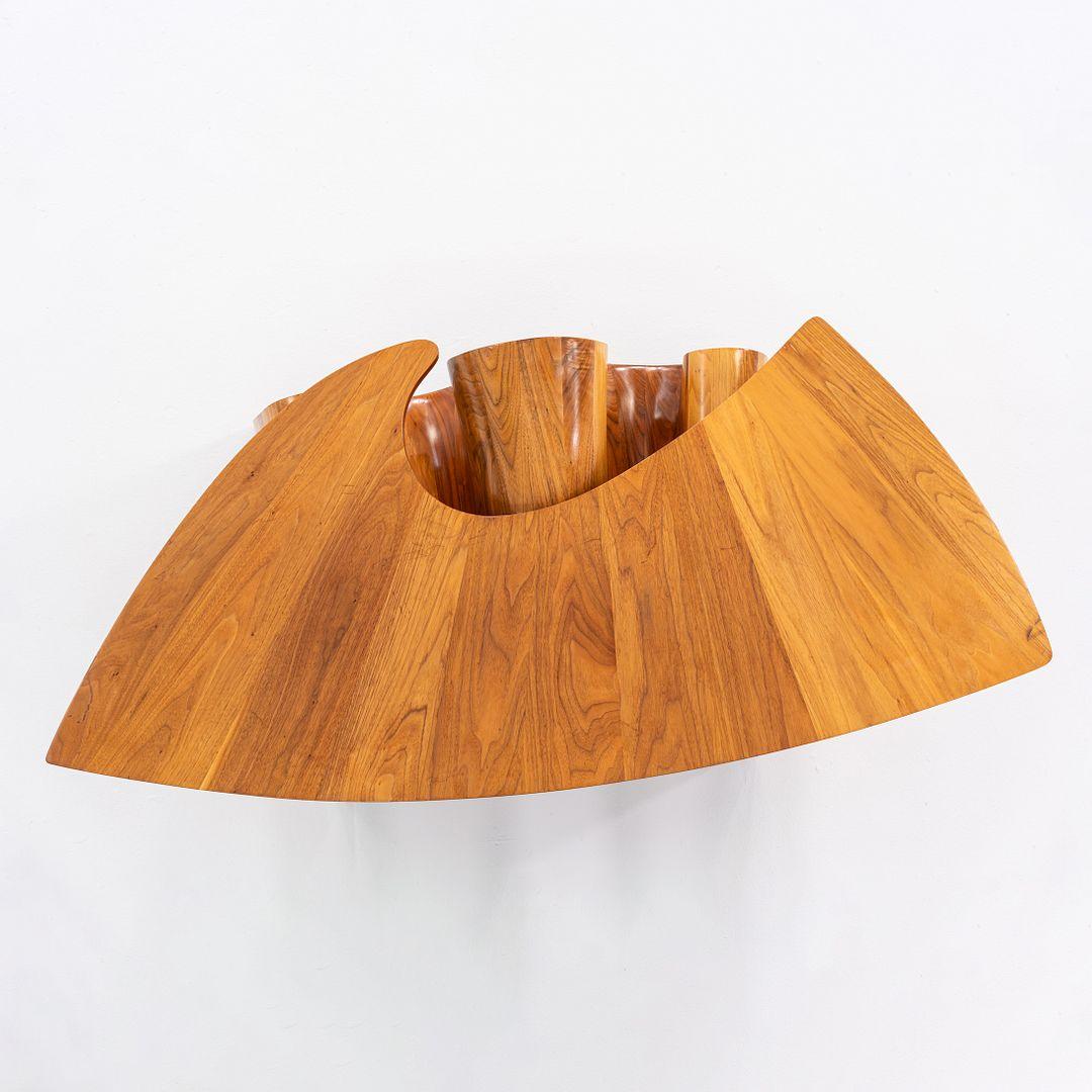 1970s Peter Michael Adams Sculptural Studio Coffee Table in Walnut For Sale 5