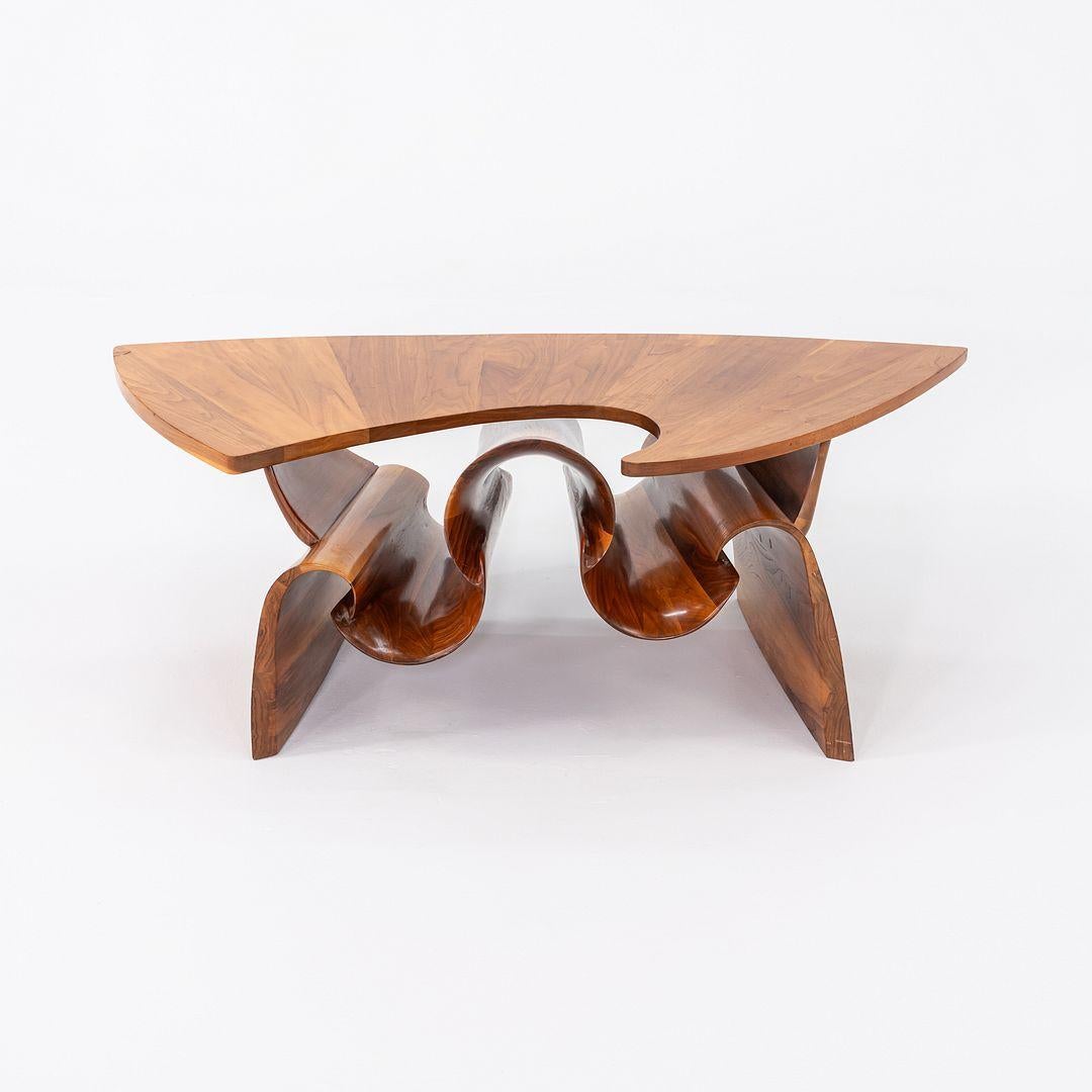 American 1970s Peter Michael Adams Sculptural Studio Coffee Table in Walnut For Sale