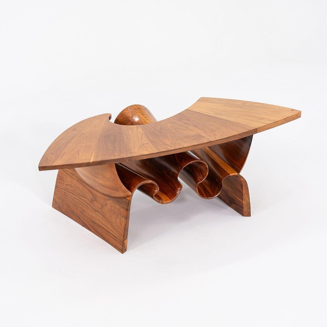 1970s Peter Michael Adams Sculptural Studio Coffee Table in Walnut For Sale 1