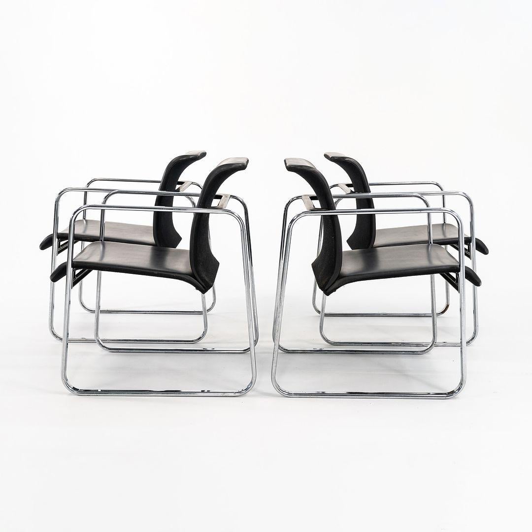 1970s Peter Protzman for Herman Miller Tubular Series Armchairs in Steel & Vinyl For Sale 4