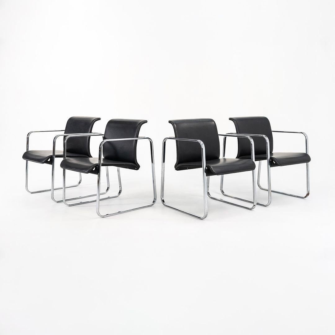 1970s Peter Protzman for Herman Miller Tubular Series Armchairs in Steel & Vinyl For Sale 6