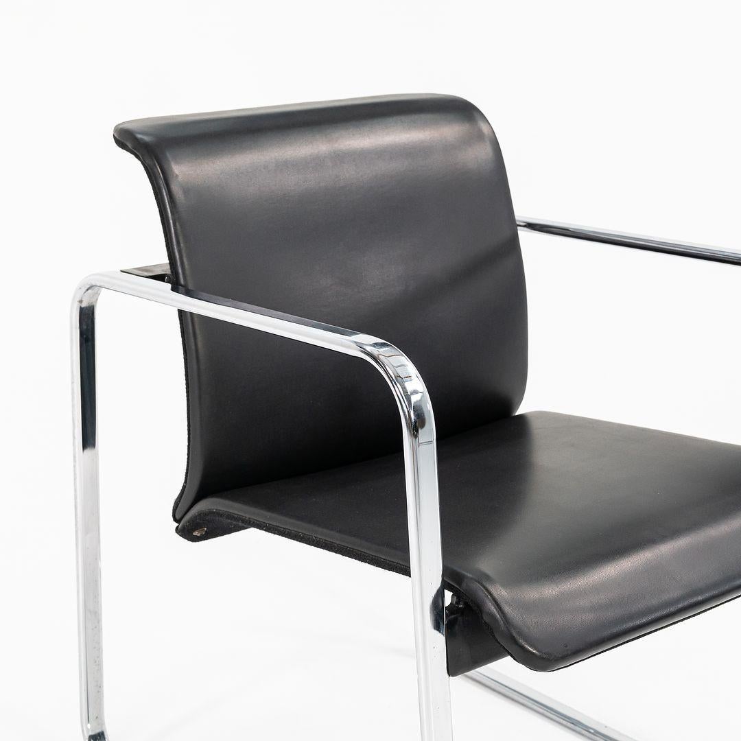 Modern 1970s Peter Protzman for Herman Miller Tubular Series Armchairs in Steel & Vinyl For Sale