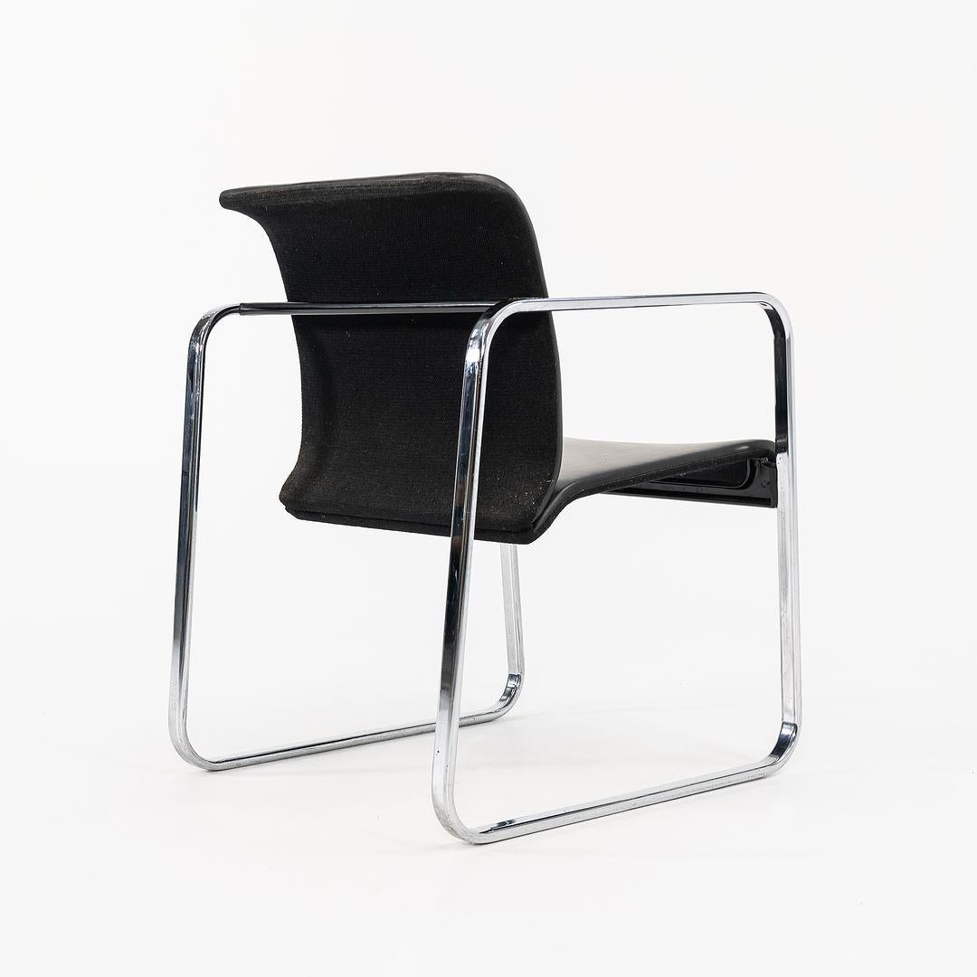 1970s Peter Protzman for Herman Miller Tubular Series Armchairs in Steel & Vinyl In Good Condition For Sale In Philadelphia, PA