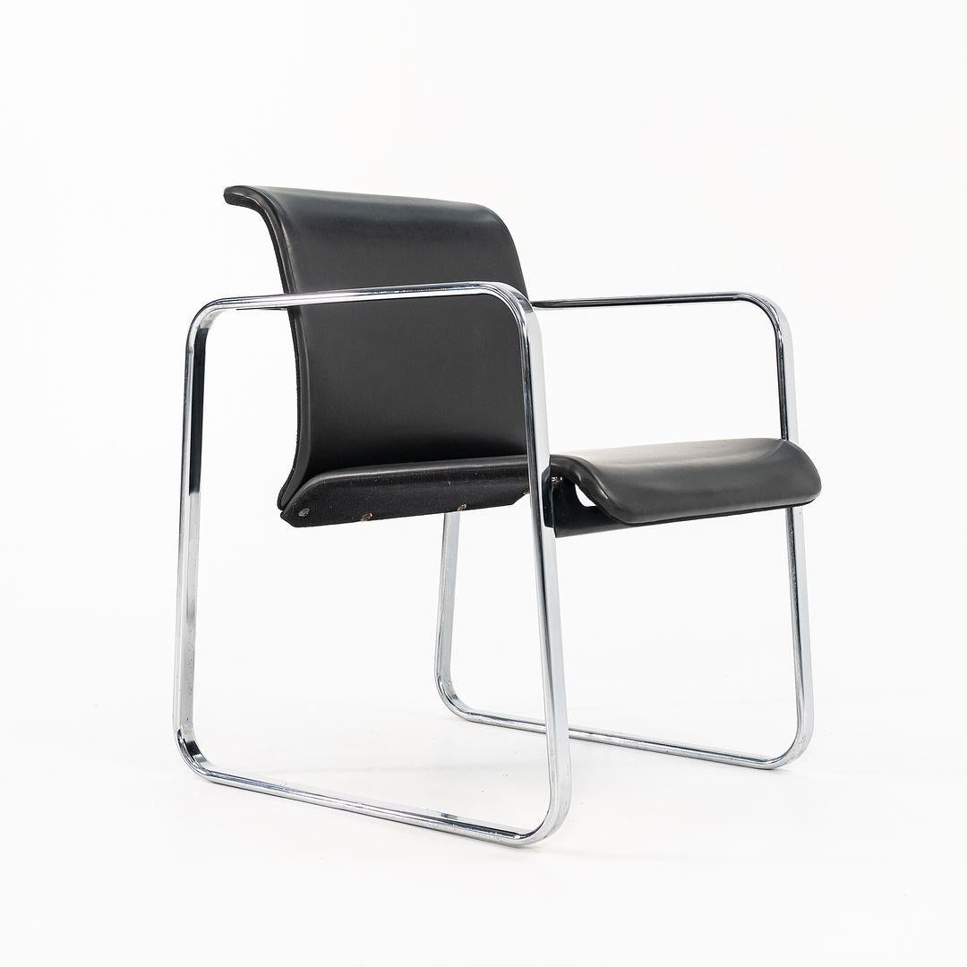 1970s Peter Protzman for Herman Miller Tubular Series Armchairs in Steel & Vinyl For Sale 2