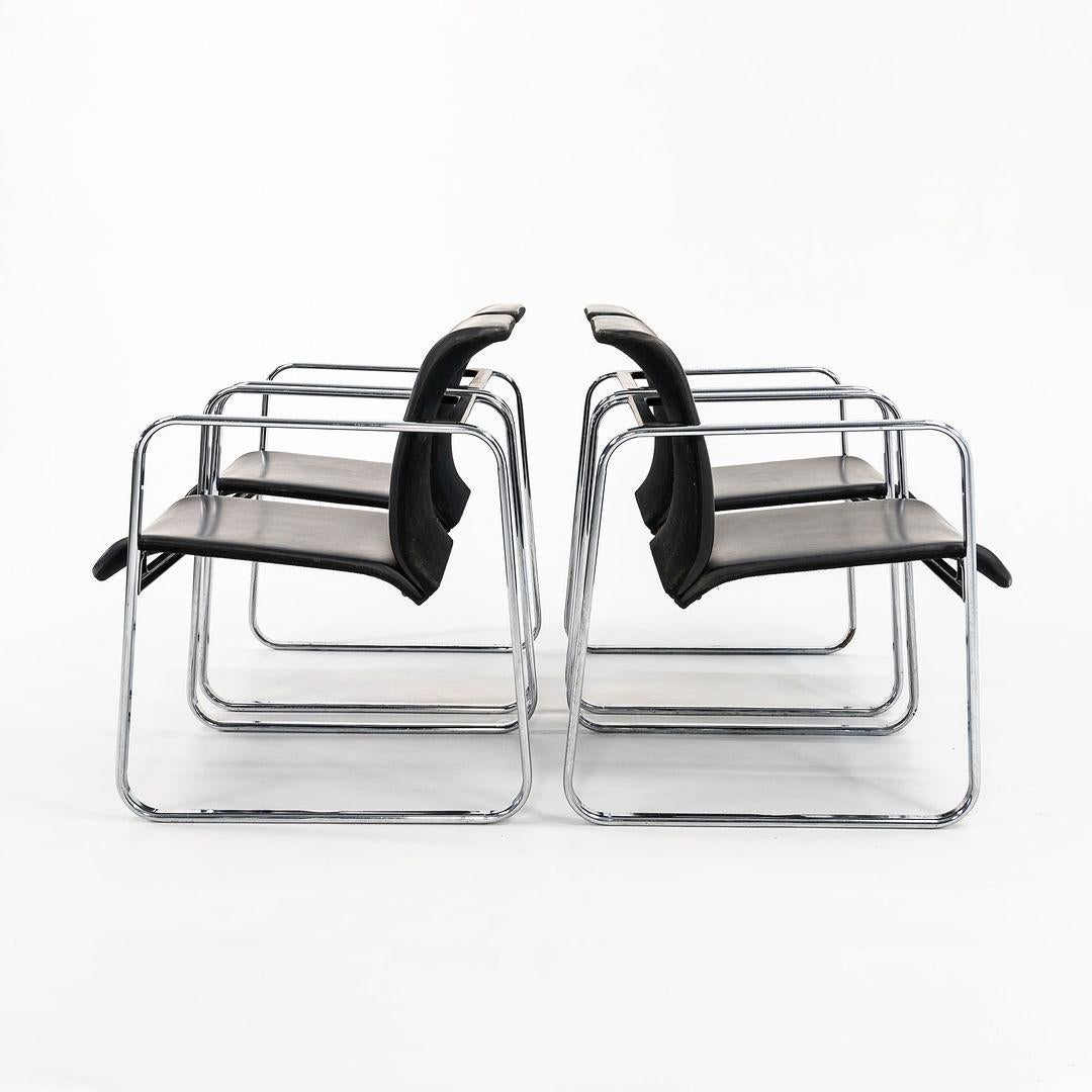 1970s Peter Protzman for Herman Miller Tubular Series Armchairs in Steel & Vinyl For Sale 3