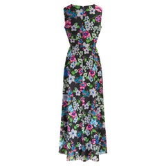 Vintage 1970s Peterson Maid Georgette Floral Maxi A-Line Dress
