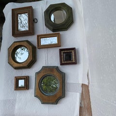 1970s Petite Framed Mirrors- S/ of 7
