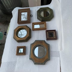 1970s Petite Framed Mirrors- S/ of 7