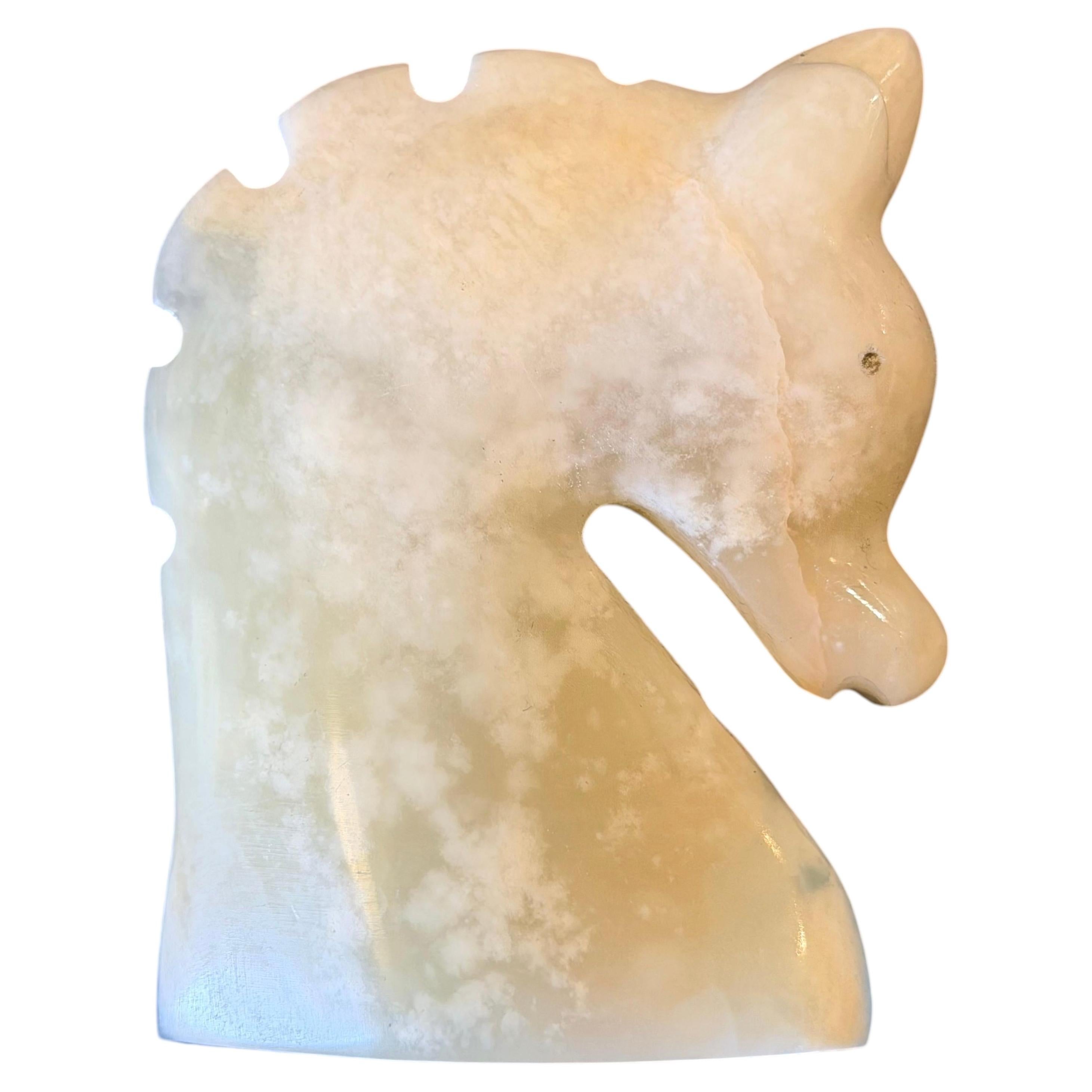 1970's Petite Polished Onyx MCM Unicorn Sculpture For Sale