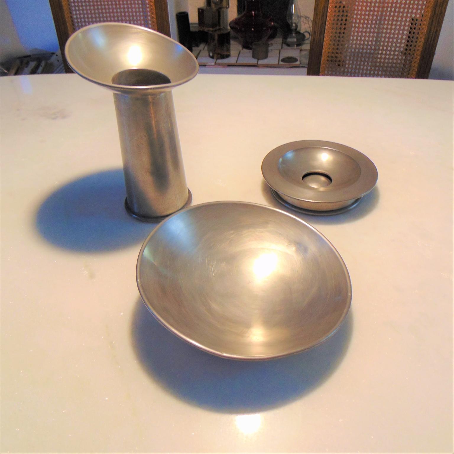 1970s Pewter Bowls and Vases by Gjlla Giani for Sormani Nucleo, Italy For Sale 11