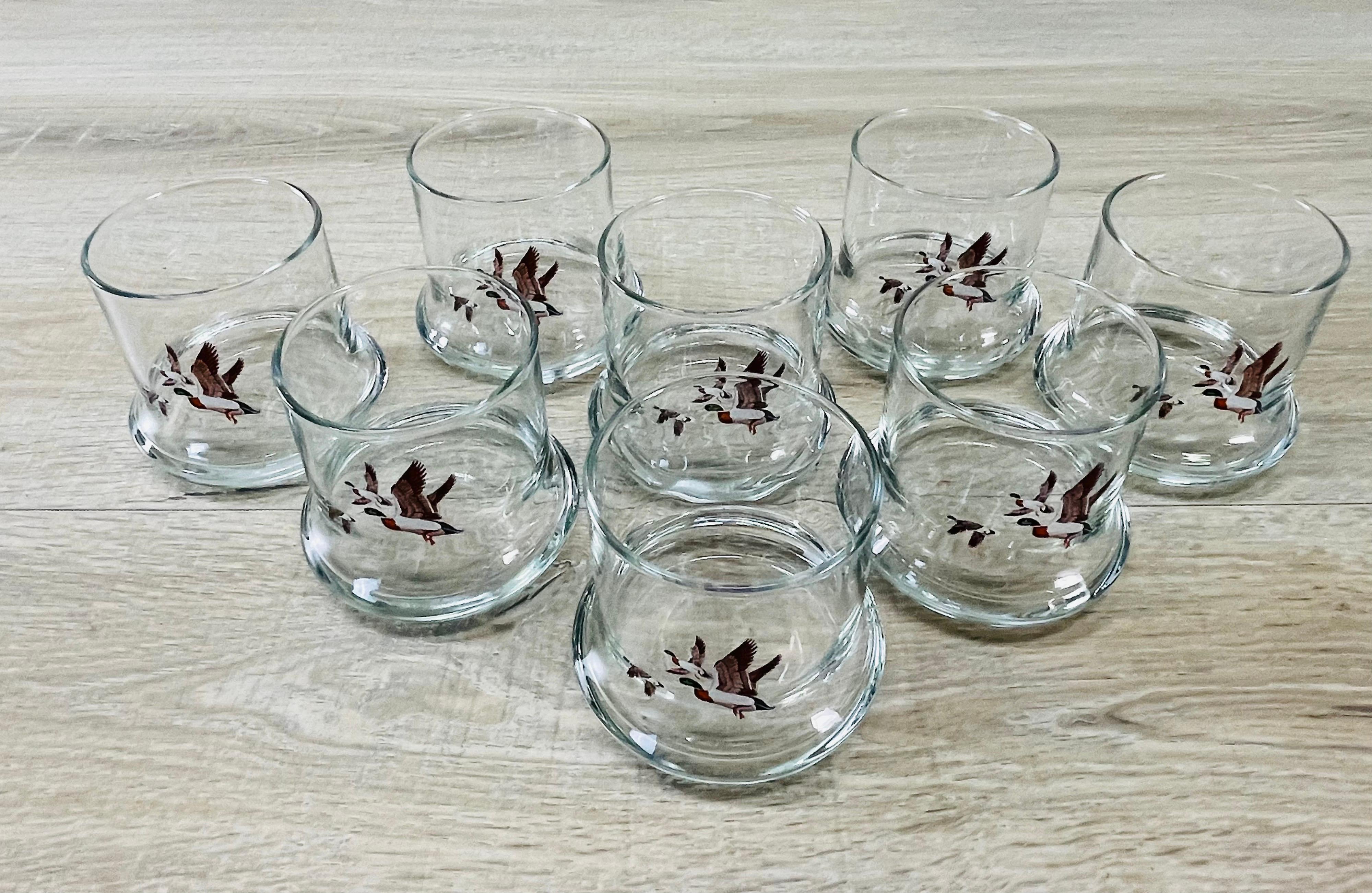 1970s Pheasant Glass Tumblers, Set of 8 For Sale 1