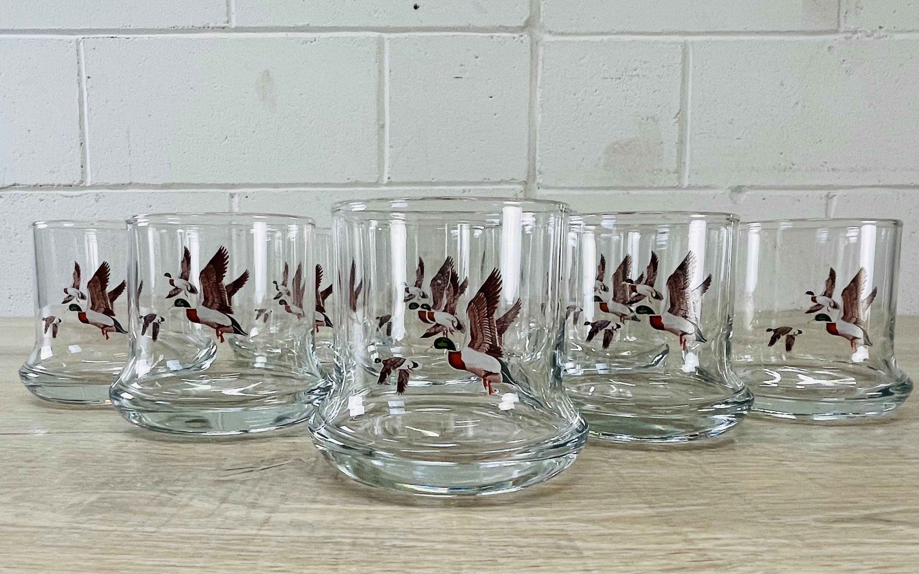 1970s Pheasant Glass Tumblers, Set of 8 For Sale 4