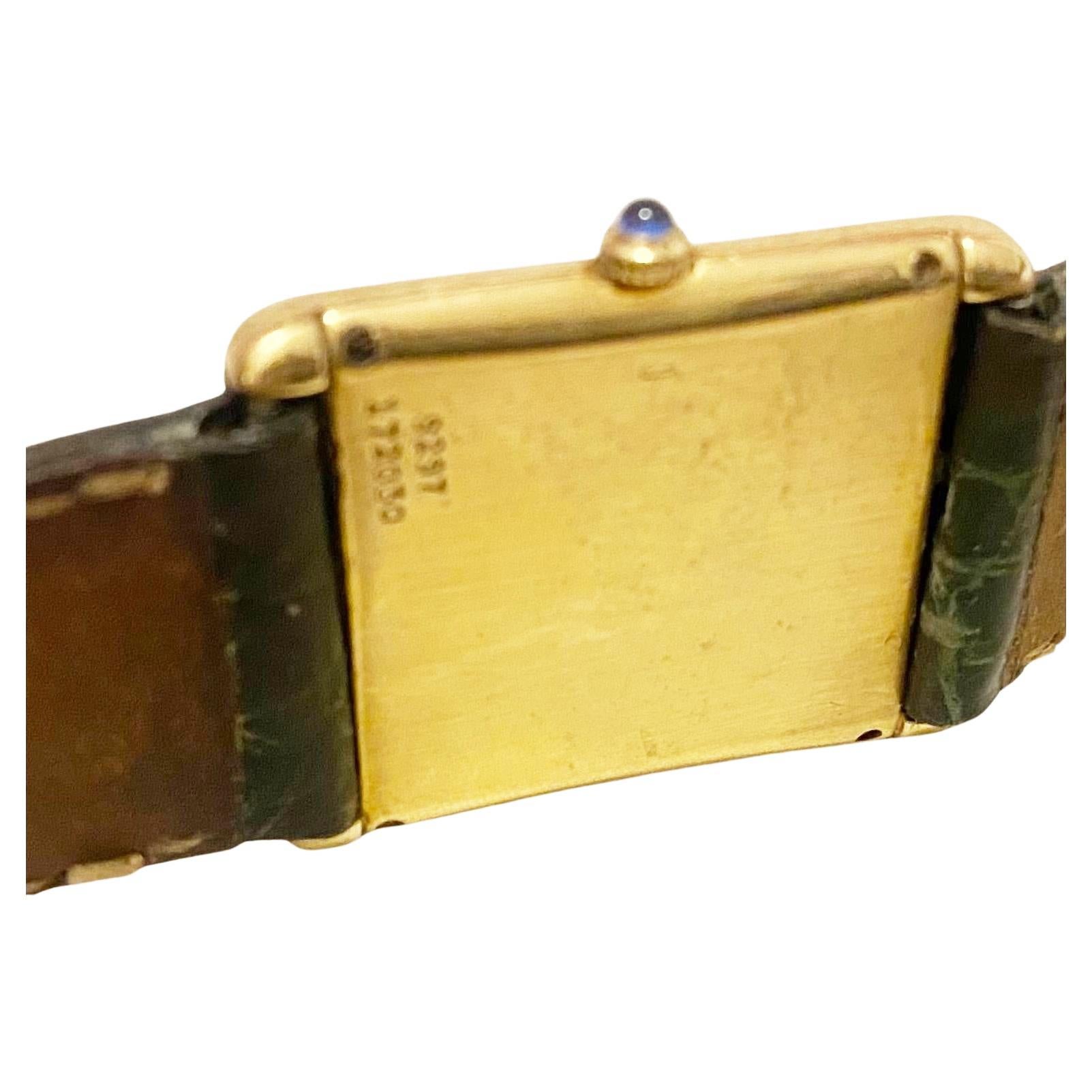 1970s Piaget Rectangular Tank Hand Wound 929 18K Roman Numbers Wrist Watch In Good Condition For Sale In London, GB